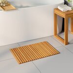 vidaXL Tapis de bain Marron 60 x 40 cm Bois d'Acacia Massif