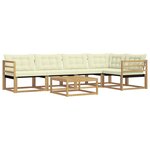 vidaXL Ensemble de canapés d'extérieur 6 Pièces Blanc et crème