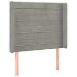 vidaXL Tête de lit à LED Gris clair 83x16x118/128 cm Velours