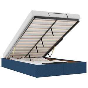 vidaXL Cadre de lit ottoman sans matelas bleu 120x200 cm tissu