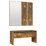 vidaXL Ensemble de meubles de couloir Chêne fumé Bois d'ingénierie