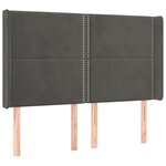 vidaXL Tête de lit avec oreilles Gris foncé 147x16x118/128 cm Velours