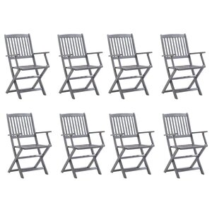 vidaXL Chaises pliables d'extérieur lot de 8 Bois d'acacia solide