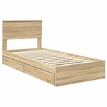 vidaXL Lit de Rangement Chêne Sonoma 90 x 200 cm Bois d'ingénierie