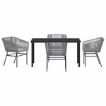 vidaXL Ensemble de salle à manger pour jardin 5 Pièces Gris Poly rotin