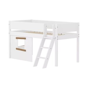 Flexa WHITE Lit mi-hauteur echelle inclinee & facades Lit Cabane Blanc