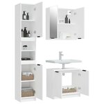 vidaXL Ensemble d'armoires salle de bain 3 Pièces blanc bois d'ingénierie