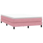 vidaXL Sommier à lattes de lit avec matelas rose 140x210 cm velours