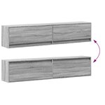 vidaXL Meuble TV mural avec LED sonoma gris 180x31x38 cm