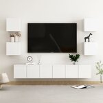 vidaXL Ensemble de meubles TV 7 Pièces Blanc brillant Aggloméré