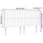 vidaXL Tête de lit à LED Gris clair 203x16x118/128 cm Tissu
