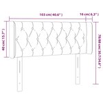 vidaXL Tête de lit à LED Gris foncé 103x16x78/88 cm Velours