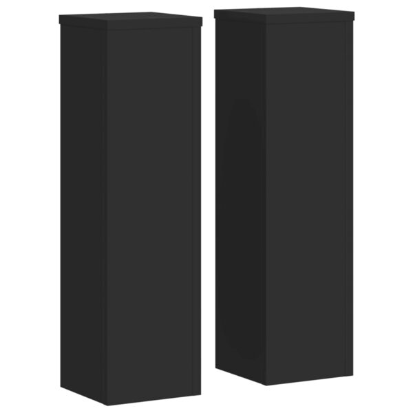 vidaXL Supports pour plantes 2 Pièces noir 17x17x60 cm bois d'ingénierie