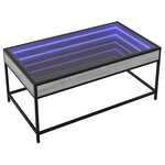 vidaXL Table basse avec LED infini sonoma gris 90x50x41 cm
