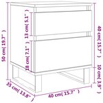 vidaXL Tables de chevet 2 Pièces chêne marron 40x35x50 cm bois ingénierie