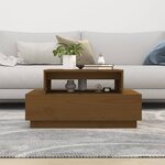 vidaXL Table basse Marron miel 80x55x40 5 cm Bois massif de pin