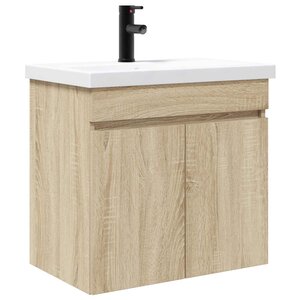vidaXL Meuble de salle de bain avec robinet Chêne Sonoma