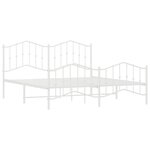 vidaXL Cadre de lit métal sans matelas et pied de lit blanc 183x213 cm