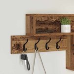 vidaXL Porte-manteau mural avec étagère Bois ancien 100 x 12 x 43 5 cm