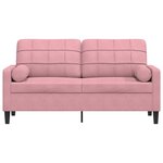 vidaXL Canapé 2 places avec oreillers décoratifs rose 140 cm velours