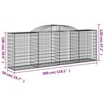 vidaXL Panier de gabions arqué 300x50x100/120 cm Fer galvanisé