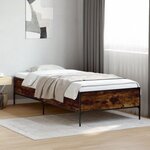 vidaXL Cadre de lit sans matelas chêne fumé 90x190 cm