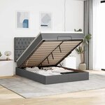 VidaXL Cadre de lit ottoman avec matelas gris foncé 140x200 cm tissu