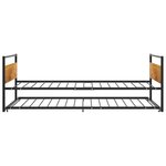 vidaXL Cadre de lit extensible sans matelas Noir Métal 90x200 cm