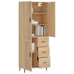 vidaXL Buffet haut Chêne sonoma 69 5x34x180 cm Bois d'ingénierie