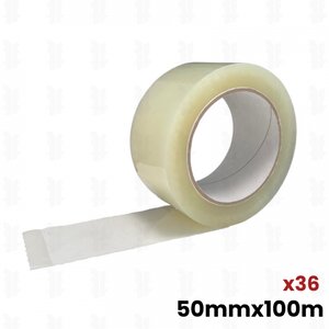 36 rouleaux d'adhésifs Transparent  50mm x 100m