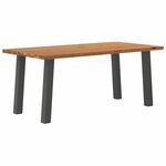vidaXL Table à manger marron clair bois de chêne massif rectangulaire
