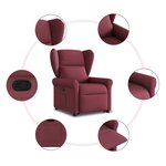 vidaXL Fauteuil inclinable rouge bordeaux tissu