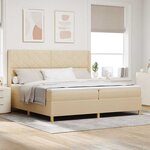 vidaXL Lit à Ressorts avec matelas Crème 200 x 200 cm tissu