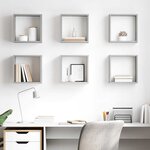 vidaXL Étagères cube murales 6 Pièces Gris béton 30x15x30 cm