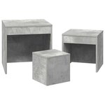 vidaXL Tables gigognes 3 Pièces Gris béton Aggloméré