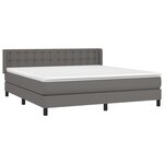 vidaXL Sommier à lattes de lit avec matelas Gris 160x200 cm Similicuir