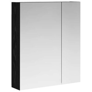 vidaXL Armoire Miroir de Salle de Bain Chêne noir 60 x 14 5 x 70 cm