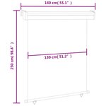 vidaXL Auvent latéral de balcon 145x250 cm Crème