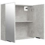 vidaXL Armoire à miroir de salle de bain Gris béton 64x20x67 cm