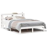 vidaXL Cadre de lit avec tête de lit blanc 160x200 cm bois pin massif