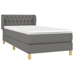 vidaXL Sommier à lattes de lit avec matelas Gris foncé 100x200cm Tissu