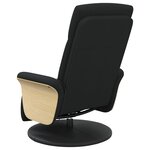 vidaXL Fauteuil inclinable de massage avec repose-pieds noir tissu