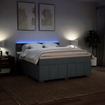 vidaXL Sommier à lattes de lit avec matelas Gris foncé 180x200cm Tissu