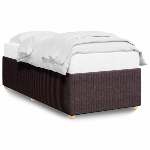 vidaXL Cadre de lit sans matelas marron foncé 80x200 cm tissu