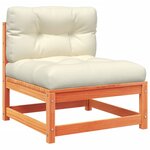 vidaXL Salon de jardin 5 Pièces avec coussins cire marron bois pin massif