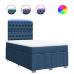 vidaXL Sommier à lattes de lit avec matelas Bleu 120x200 cm Tissu