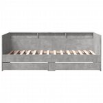 vidaXL Lit de jour et tiroirs gris béton 90x190 cm bois d'ingénierie