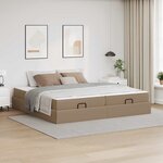 vidaXL Cadre de lit avec matelas Cappuccino 200 x 200 cm Faux cuir