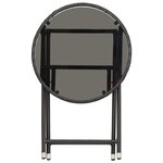 vidaXL Table à thé Noir 60 cm Résine tressée et verre trempé