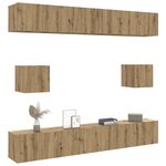 vidaXL Ensemble de meuble TV mural 6 Pièces chêne artisanal
